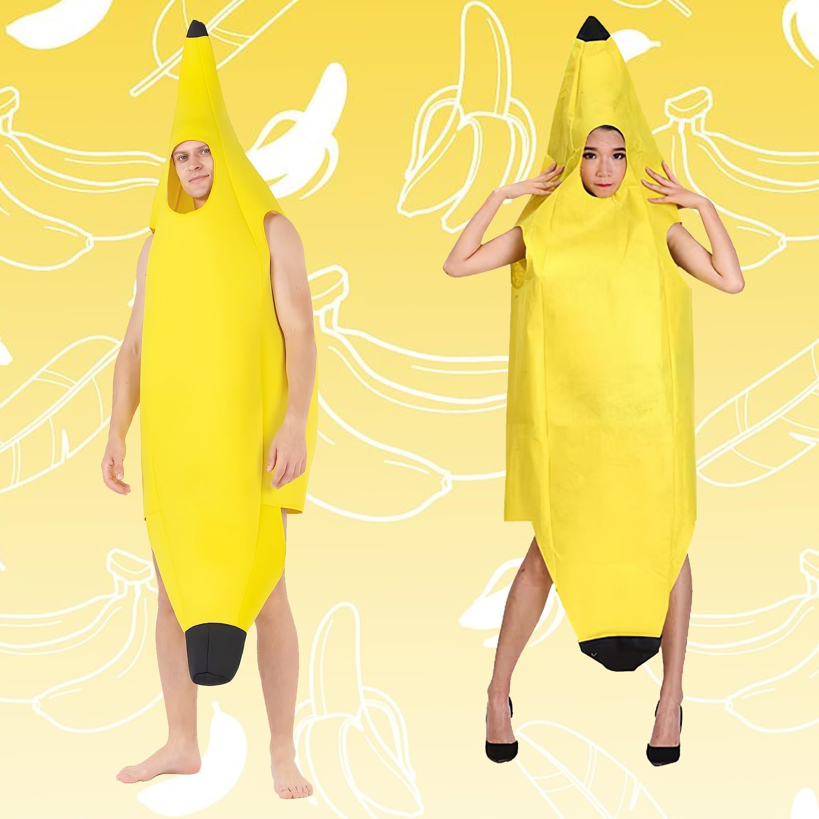 JBLJDWD Banana Costume, Adult Halloween Costumes, One Size Fits Most, Lightweight and Comfortable Banana Costume Adult - Image 3