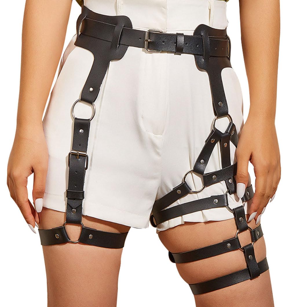 Bondage Outfit Women's Full Body Harness Garter Belt - Punk Gothic Elastic  Suspender Lingerie Set Punk Garter Belt