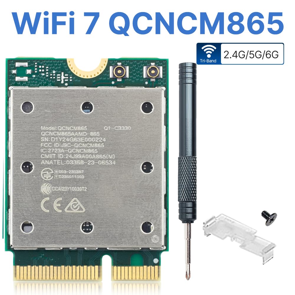 WiFi 7 QCNCM865 M.2 Key E WiFi Card BT5.3 Tri-Band Network Card