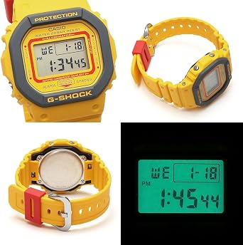 CASIO G-SHOCK Men's Wristwatch DW-5600 Parallel Import, yellow/grey