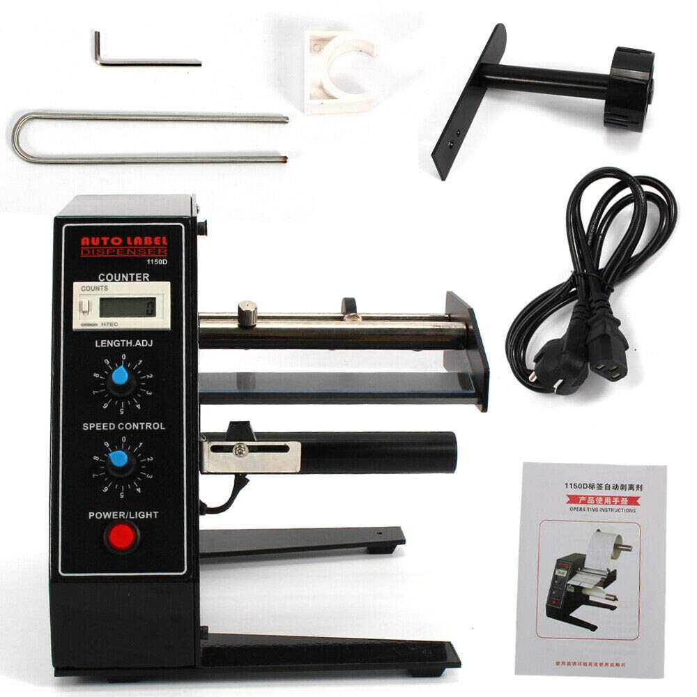 Distributore automatico di etichette con display LED, larghezza massima 140 mm, lunghezza 150 mm