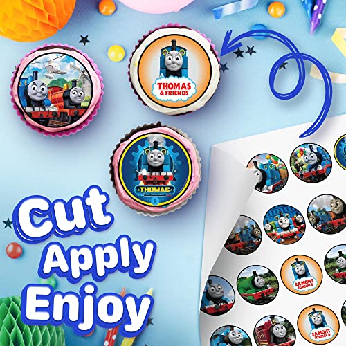 30 X Edible Cupcake Toppers Themed Of Thomas The Tank Engine Collection Of Edible Cake Decorations | Uncut Edible On Wafer Sheet #TOP1