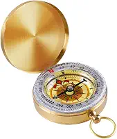 Bússola de sobrevivência para acampamento - bússola de cobre vintage com concha de bússola à prova d'água luminosa bússola equipamento de sobrevivência que brilha no escuro bússola