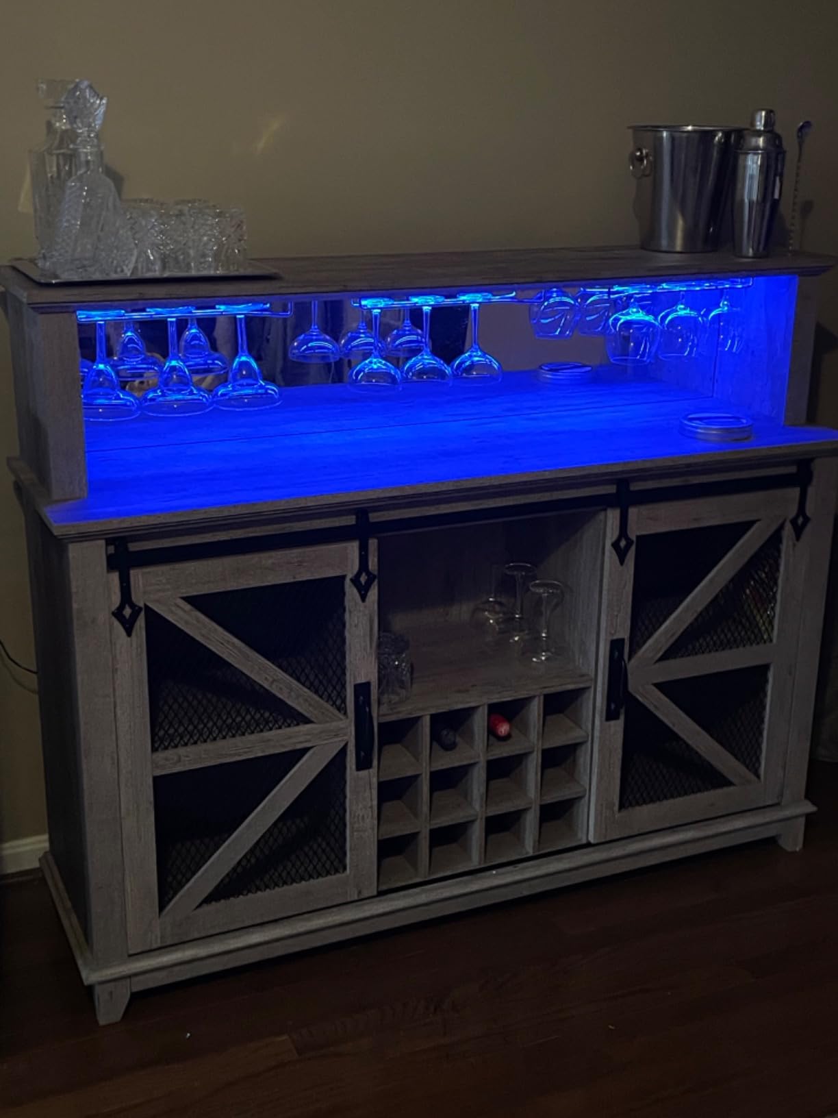 10/mo Finance OKD Farmhouse Coffee Bar with LED Lights, 55