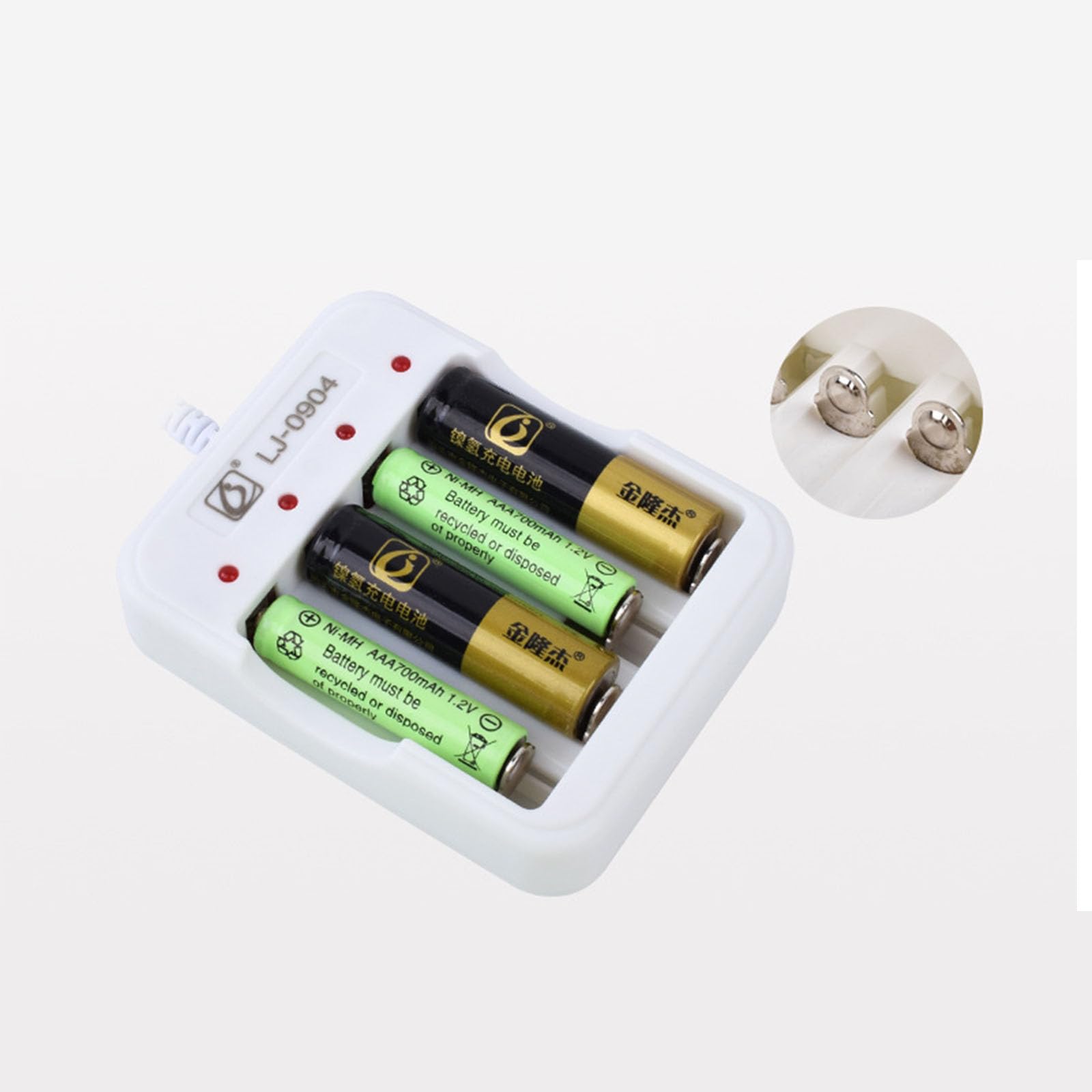 Mllepjdh 4-Slot Intelligent Battery Charger Higher Charging Efficiency USB NiCd-NiMH Battery Smart Charger with Safe Protections 4 Channels USB NiCd-NiMH Battery Smart Charger Safe Protections