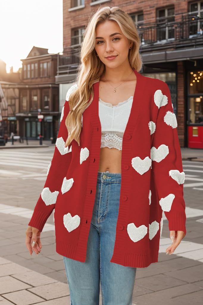 Rebeca Mujer Invierno, Suéter De Manga Larga para Mujer, Cárdigan con Botones, Chaqueta Abierta Al Frente, Cuello En V Negro, Abrigo De Punto con Cable En Forma De Corazón, Ropa De Abri