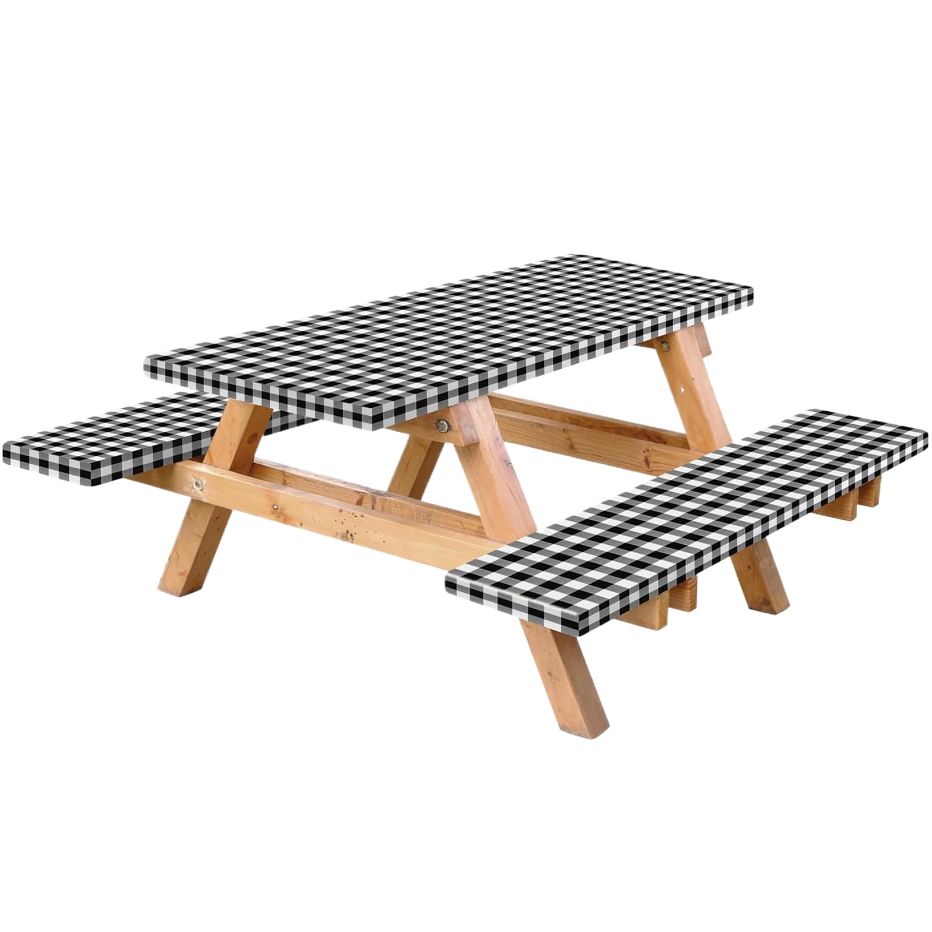 Nappe camping imperméable avec élastique pour table de pique-nique 1,8 m, doublure flanelle