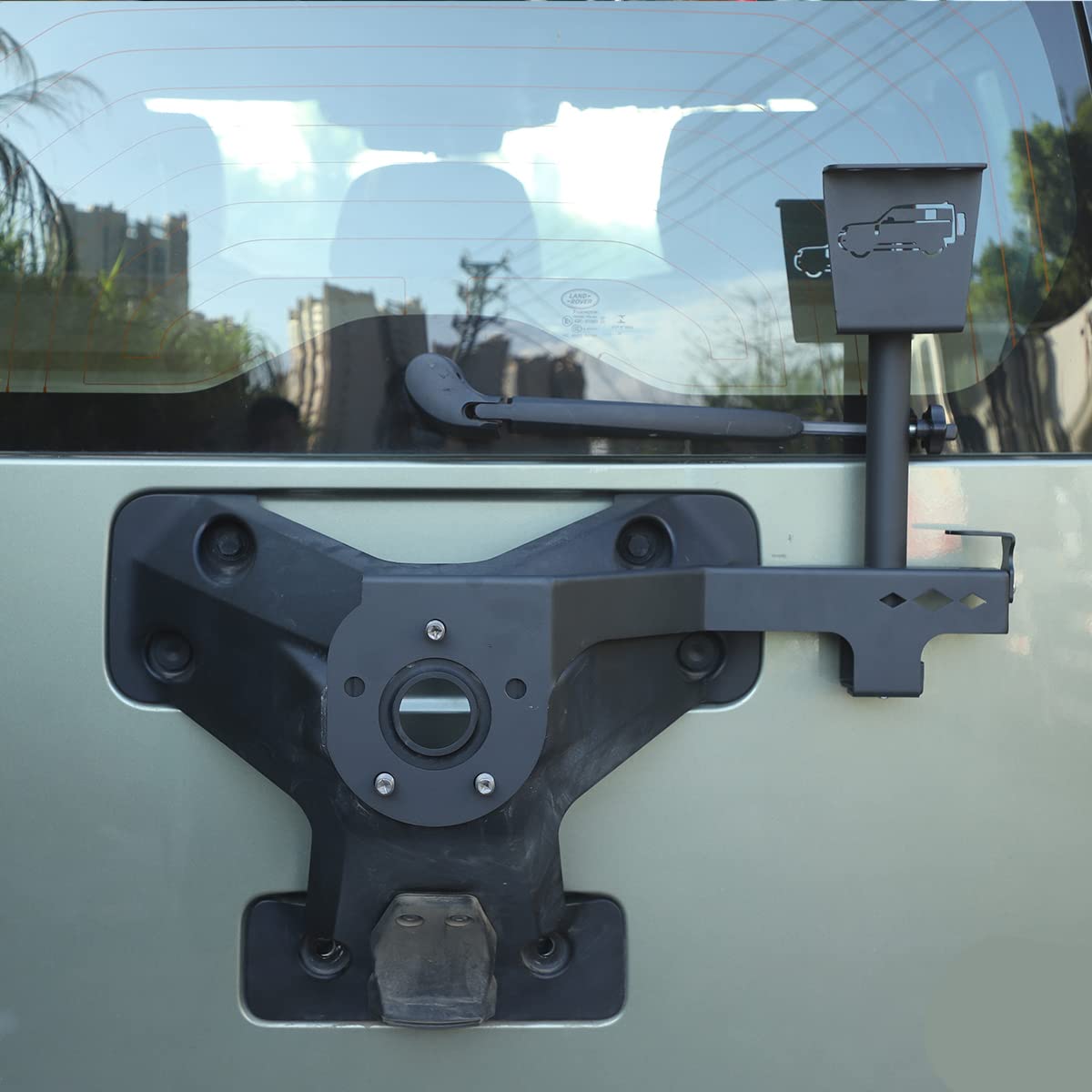 Tailgate Hinge Mounted Single Flag Holder & Defender CB Antenna Mounted Flag Bracket Stand Compatible with Land Rover Defender 90 110 130, for 2020 2021 2022 2023 LR Defender Accessories (1 Set)