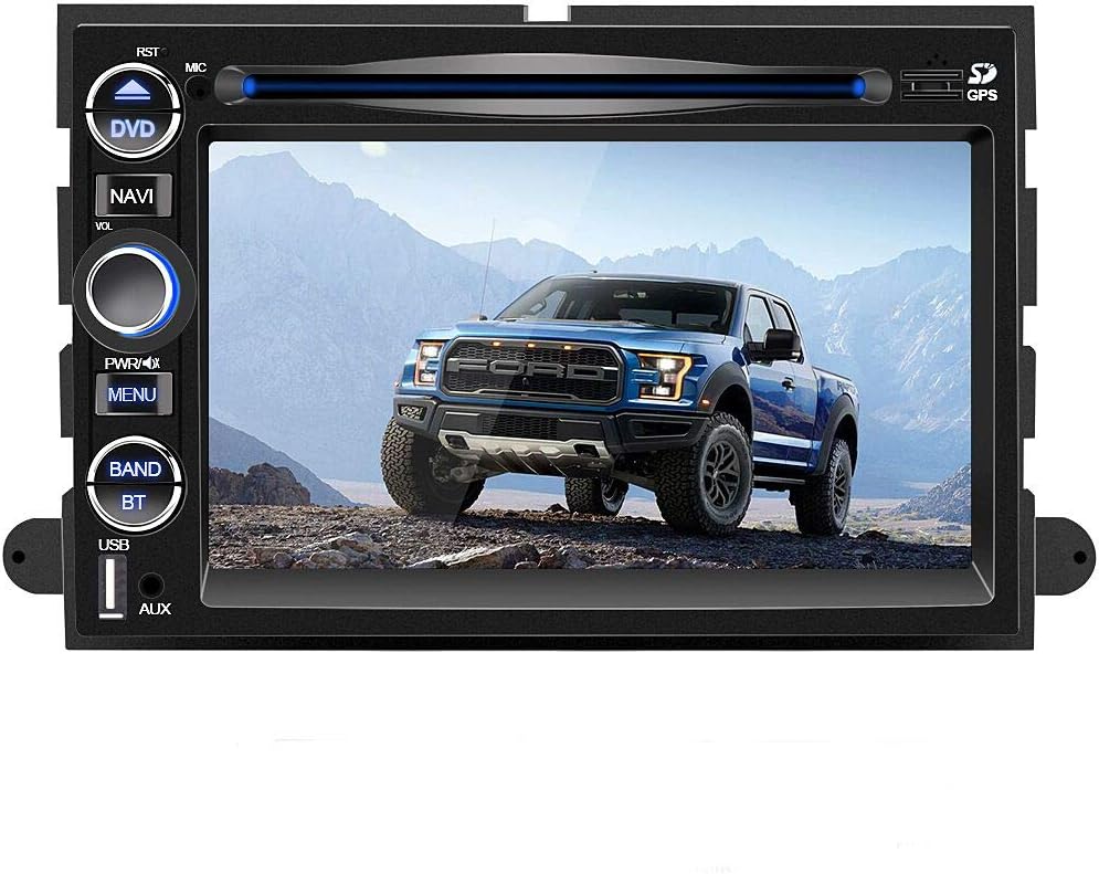 Car Radio Stereo,7 Inch Car Navigation Stereo for Ford, 2 Din DVD Player with Bluetooth,HD Touch Screen,FM Radio Mirror Link,Steering Wheel Control, CD, USB Stick and MicroSD Memory Card for F150