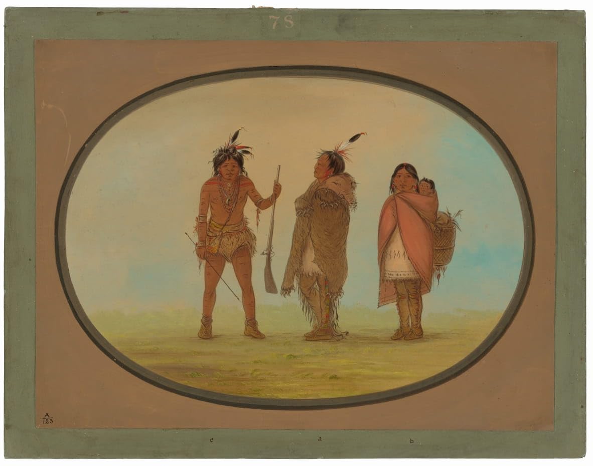 Impression Arapaho Chef George Catlin toile de lin 58x90 cm