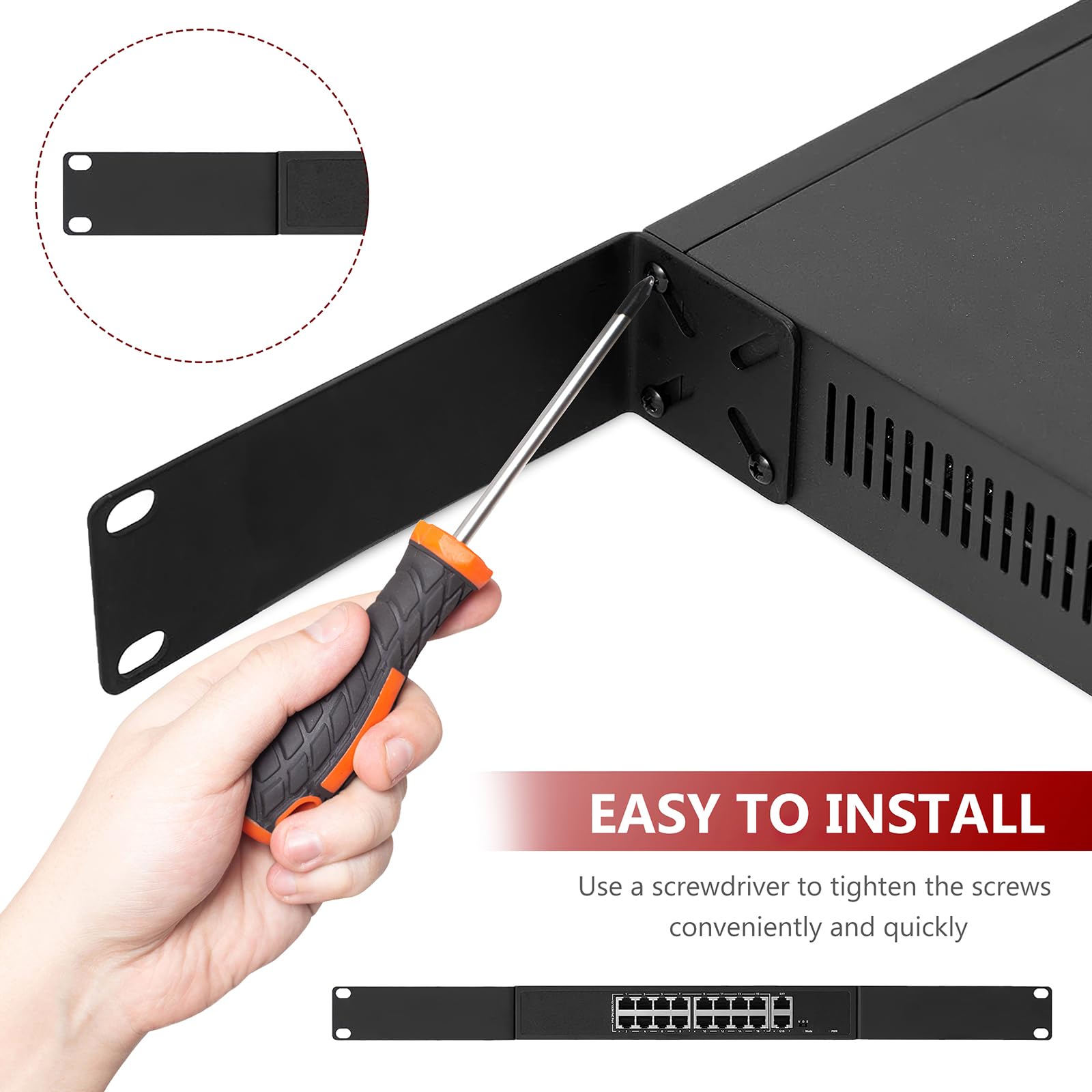 Cisco D-Link Dell Rack Ears Adjustable - Universal 12.6 Inch Switch  Mounting For Netgear, Cisco, Dell Rack Mount Kit