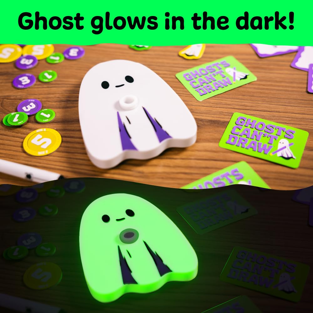 Ghosts Can't Draw – Jeu de société effrayant d'Halloween pour s'amuser en famille, jeu de dessin rapide et facile pour les enfants et les adultes, parfait pour les fêtes et les soirées Trick-or-Treat