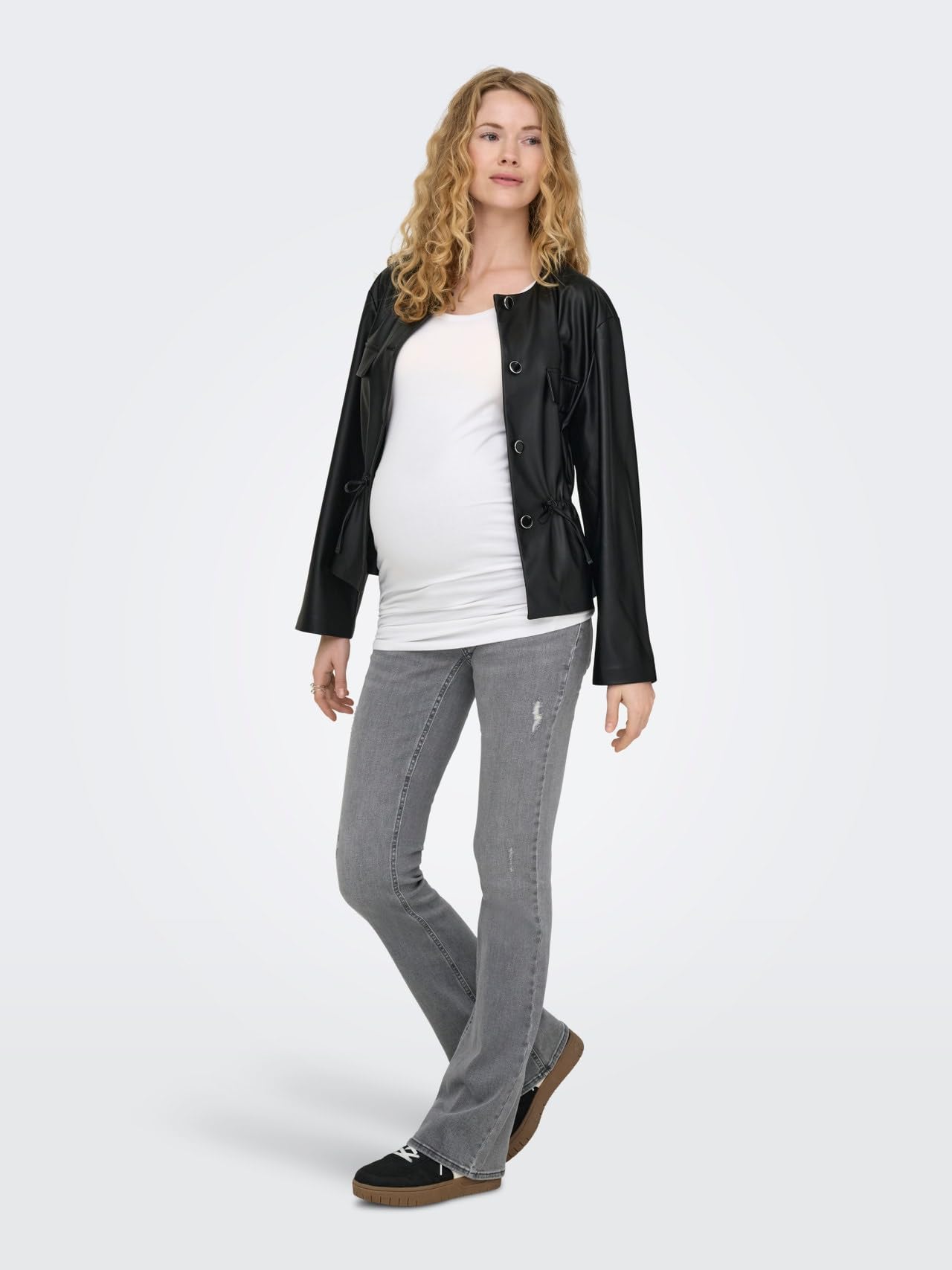 ONLY Damen Flared Fit Jeans Bein Mit Schlag Grau L/30