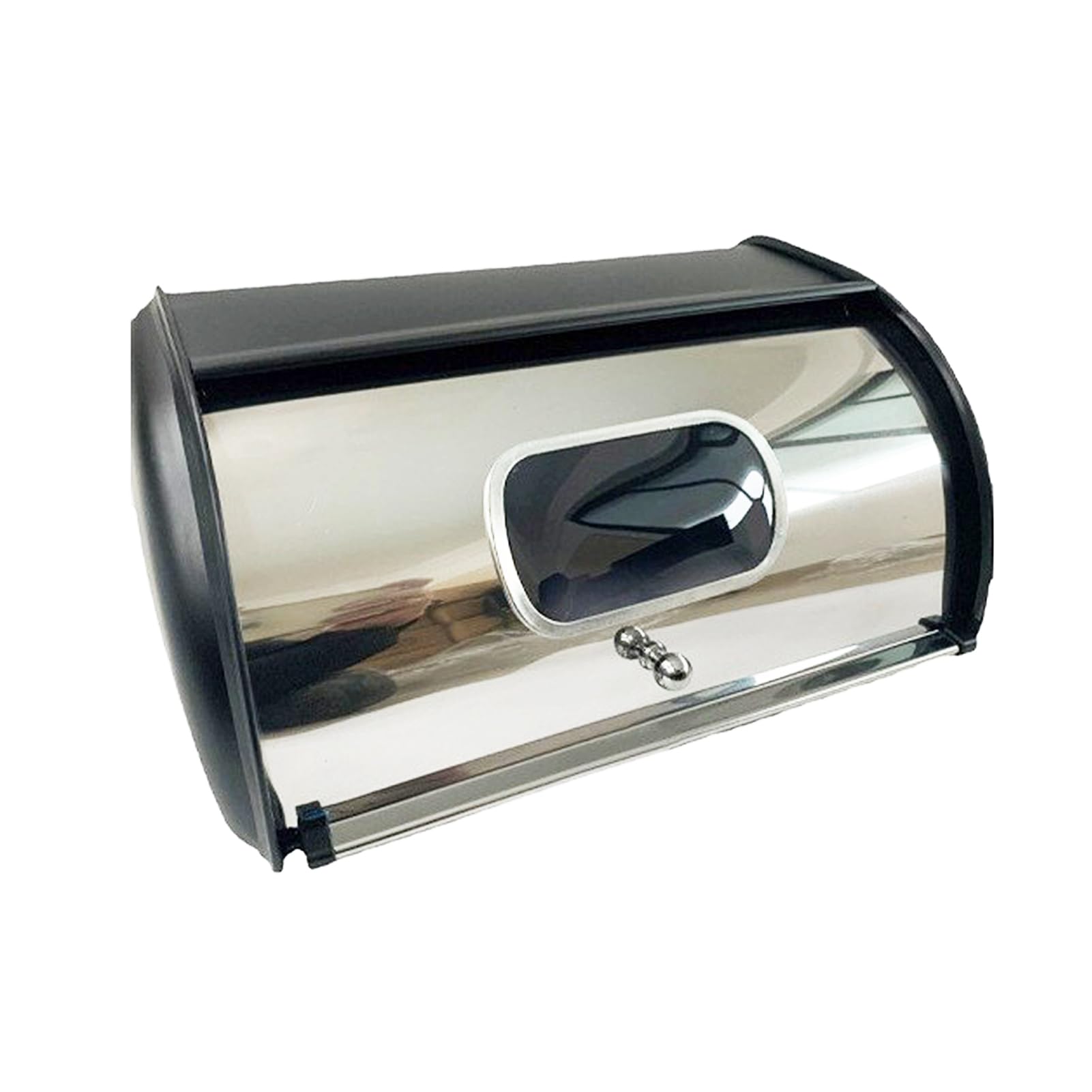 Wnvivi Porta Pane Con Porta Arrotolabile,Scatola Porta Pane In Metallo A Specchio Con Finestra Trasparente,Contenitore Porta Pane Di Grande Capacità Per Piano Cucina Domestica(Bianco - 8