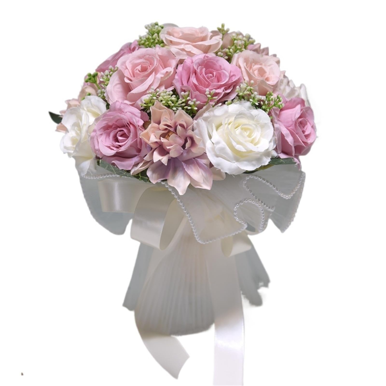 ZRHWSPD Wedding Artificial Bouquet Bridal Flower Bouquet Artificial Silk Rose Peony Flower Wedding Bouquet Dahlia Orchid Bouquets(Color 9)