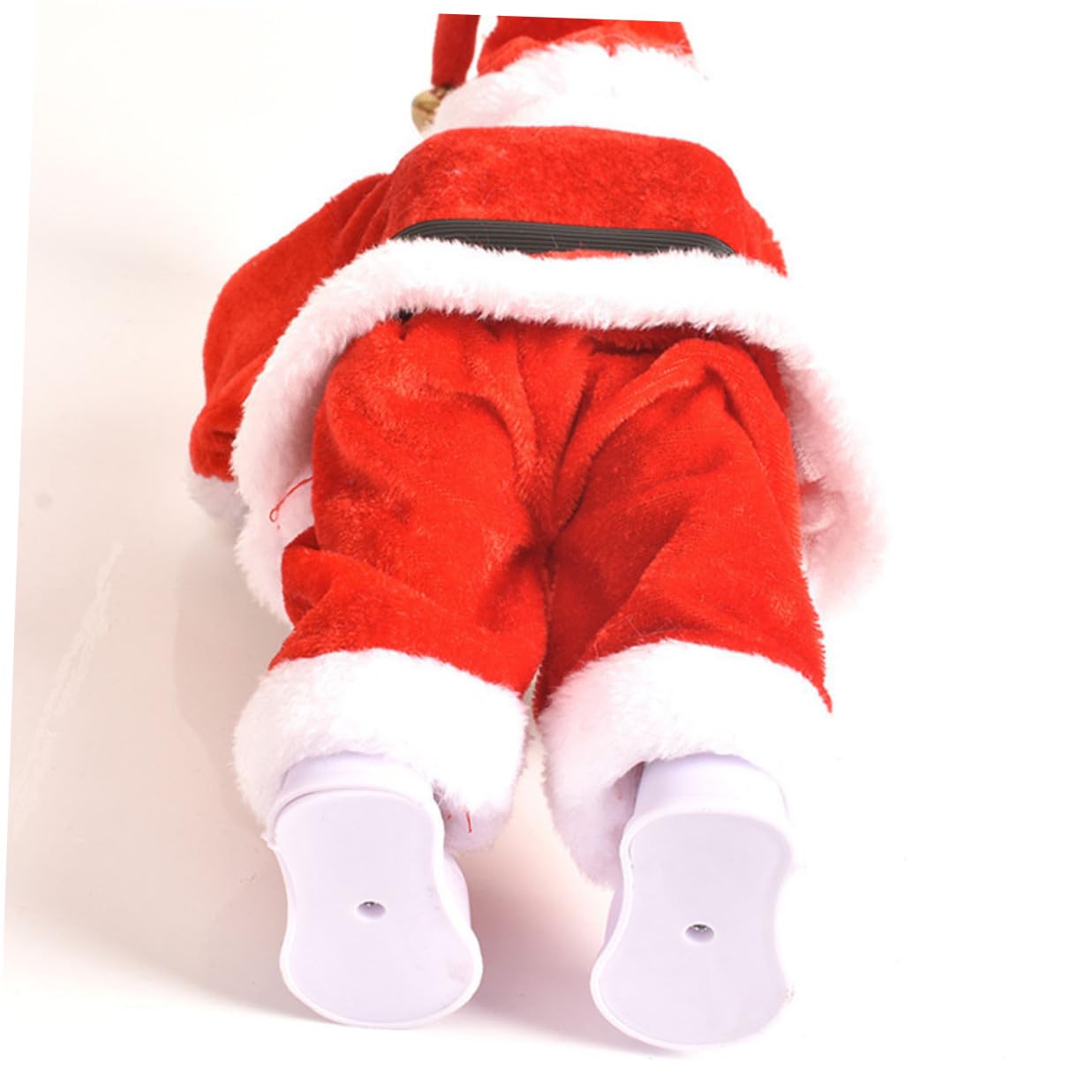 Jouet Décoration de Noël Père Noël Électrique Musique Automatique en Plastique et Tissu Rouge, pour Garçon et Filles et Ambiance Festive Bureau