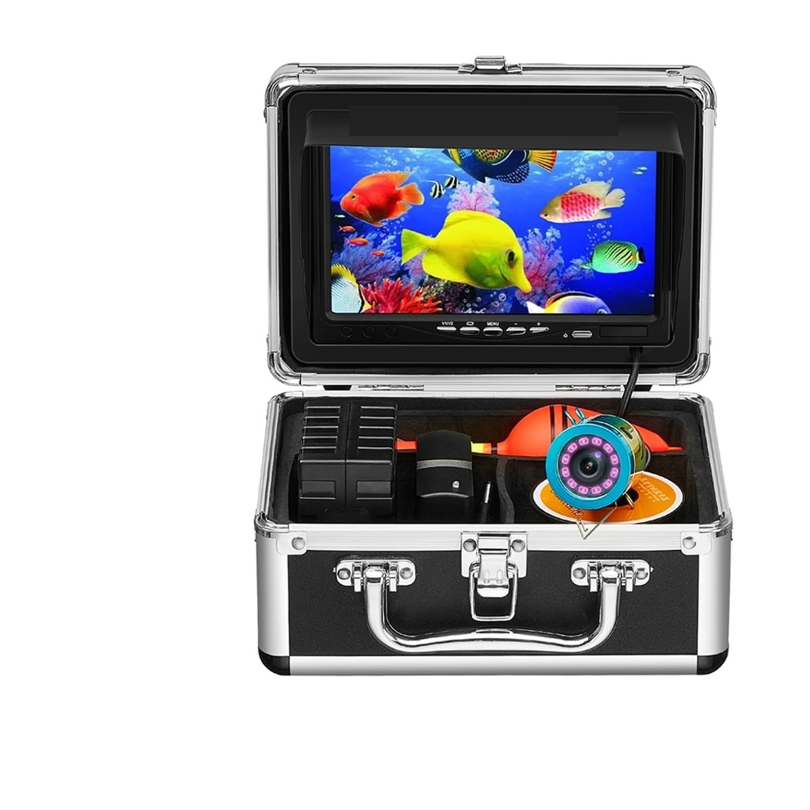 Underwater Fishing Camera Underwater Fishing Camera 1000TVL IR Lights 7 Inch Display Fish Finder DVR Function 4500mAh Battery 15/30/50M Cable for Ice Sea Lake Boat Fishing(With DVR - 30M Cable)