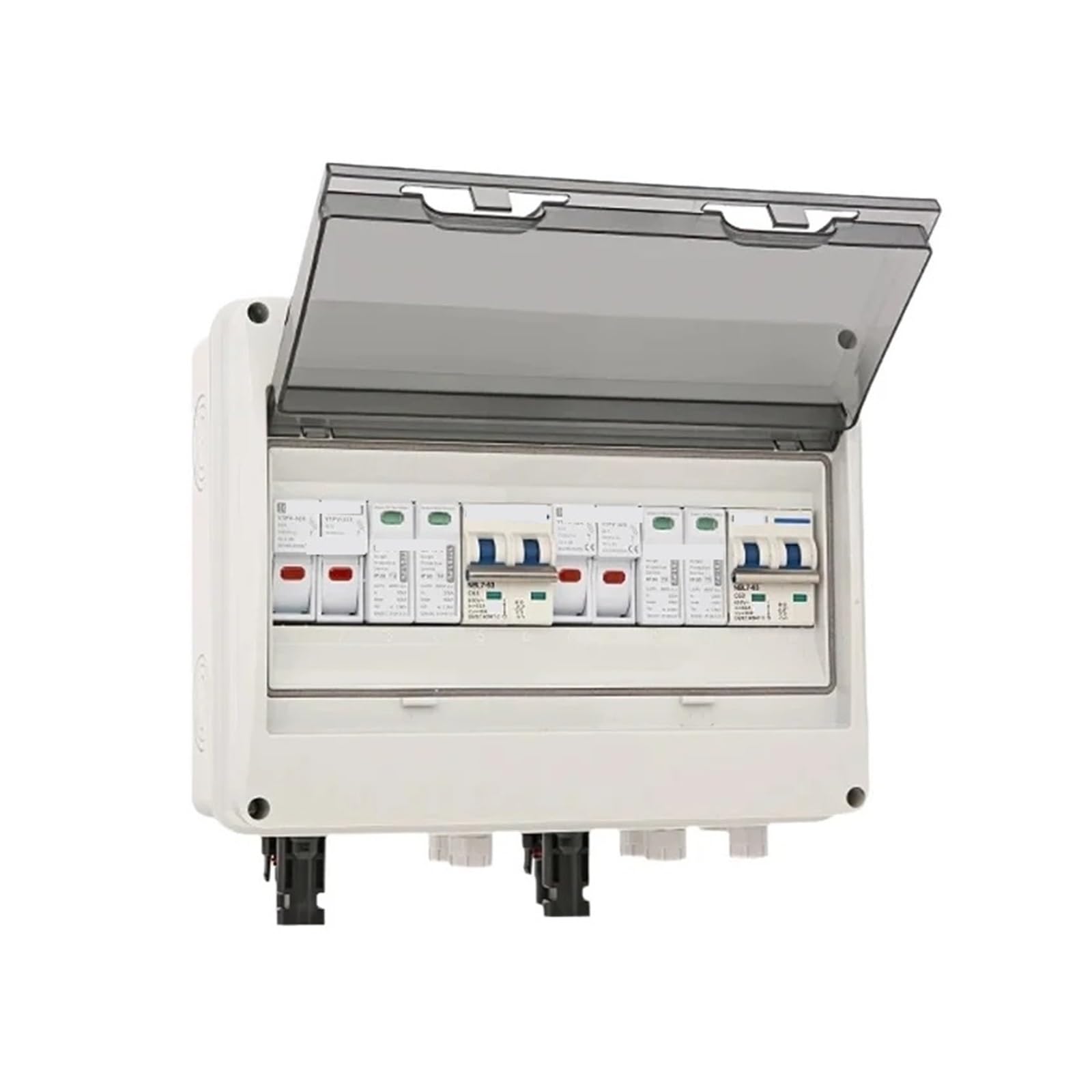 Coffret de Combinaison photovoltaïque avec Protection 2 entrées 2 Sorties DC 600 V MCB SPD 1000 V Boîte à fusibles IP65(DC Fuse 20A)