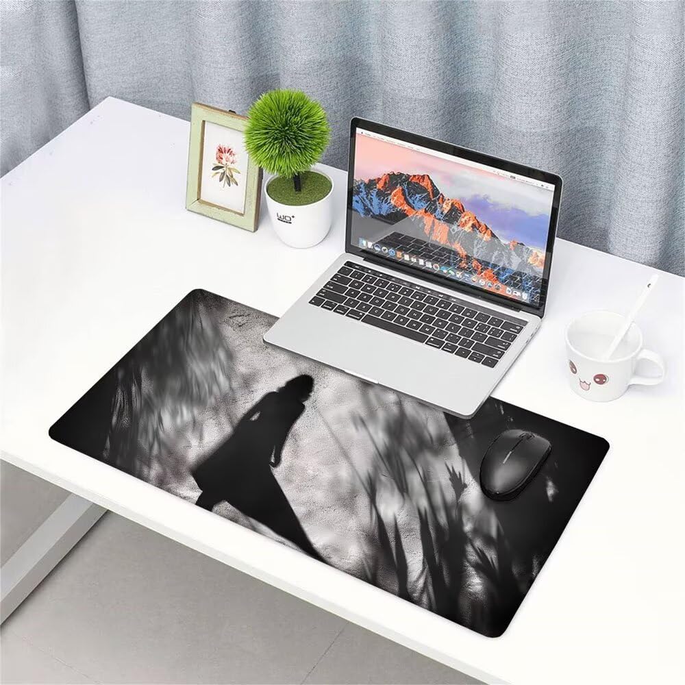 Alfombrilla de Mouse para Juegos, Nero, XXL, Antideslizante, Impermeable, Diseño de Ragazza, Extendido, Grande, 1200x600x3mm, para PC, Laptop, Ufficio, Famiglia d-438