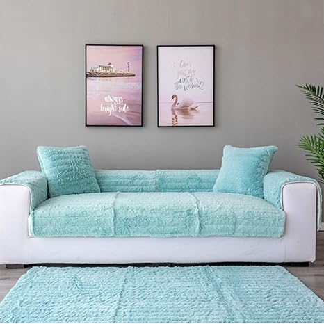 Amazon 無地 ぬいぐるみ ソファスリップカバー 反 スクラッチ 簡単 短い 毛皮 ソファプロテクター 1個 繊維 ペットのための柔らかいソファカバー 1 3席ソファ 水色 80x180cm ソファカバー マルチカバー オンライン通販