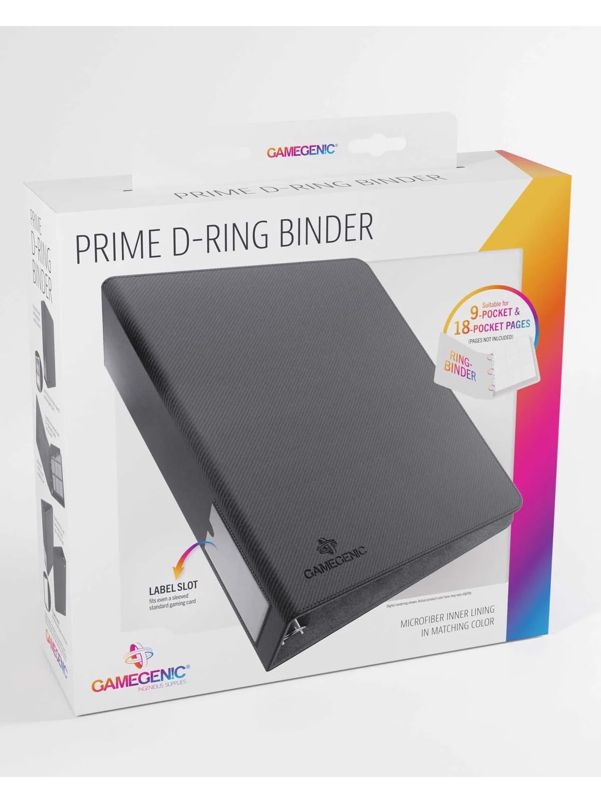 Gamegenic | Gamegenic Prime D-Ring-Binder - Black | Trading Card Game Accessory
