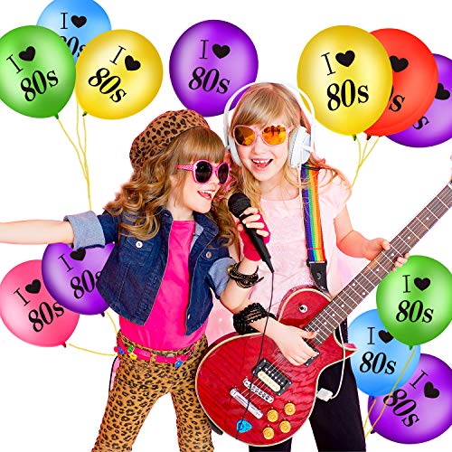48 Pieces I Love 80S Balloons Assorted Color Latex Balloons For 1980S Retro Themed Decorations Party Decorations #TOP5