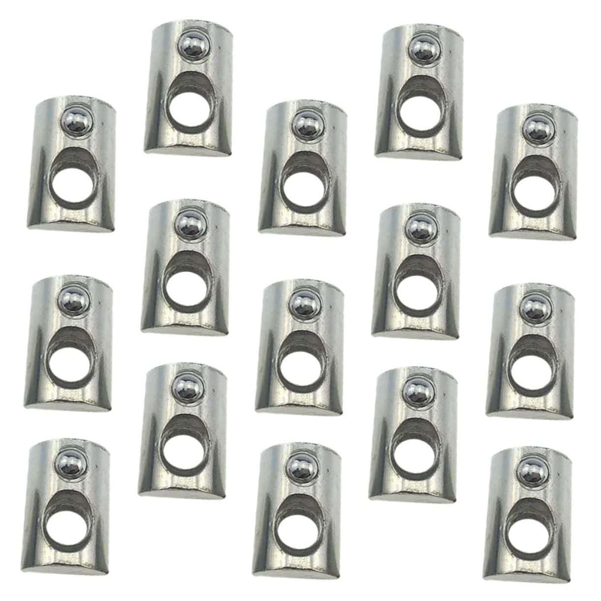 Cabilock 200pcs Carbon Steel Nickel-Plated Nuts for Aluminum Profiles Spring Loaded Elastic for Printer Assembly Easy Installation Compatible Standard