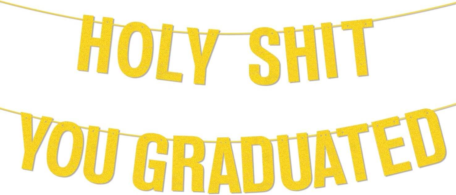 Graduation Decorations Class of 2026 Pre-Strung Glitter Congrats Grad Graduation Congratulation Banner Decor