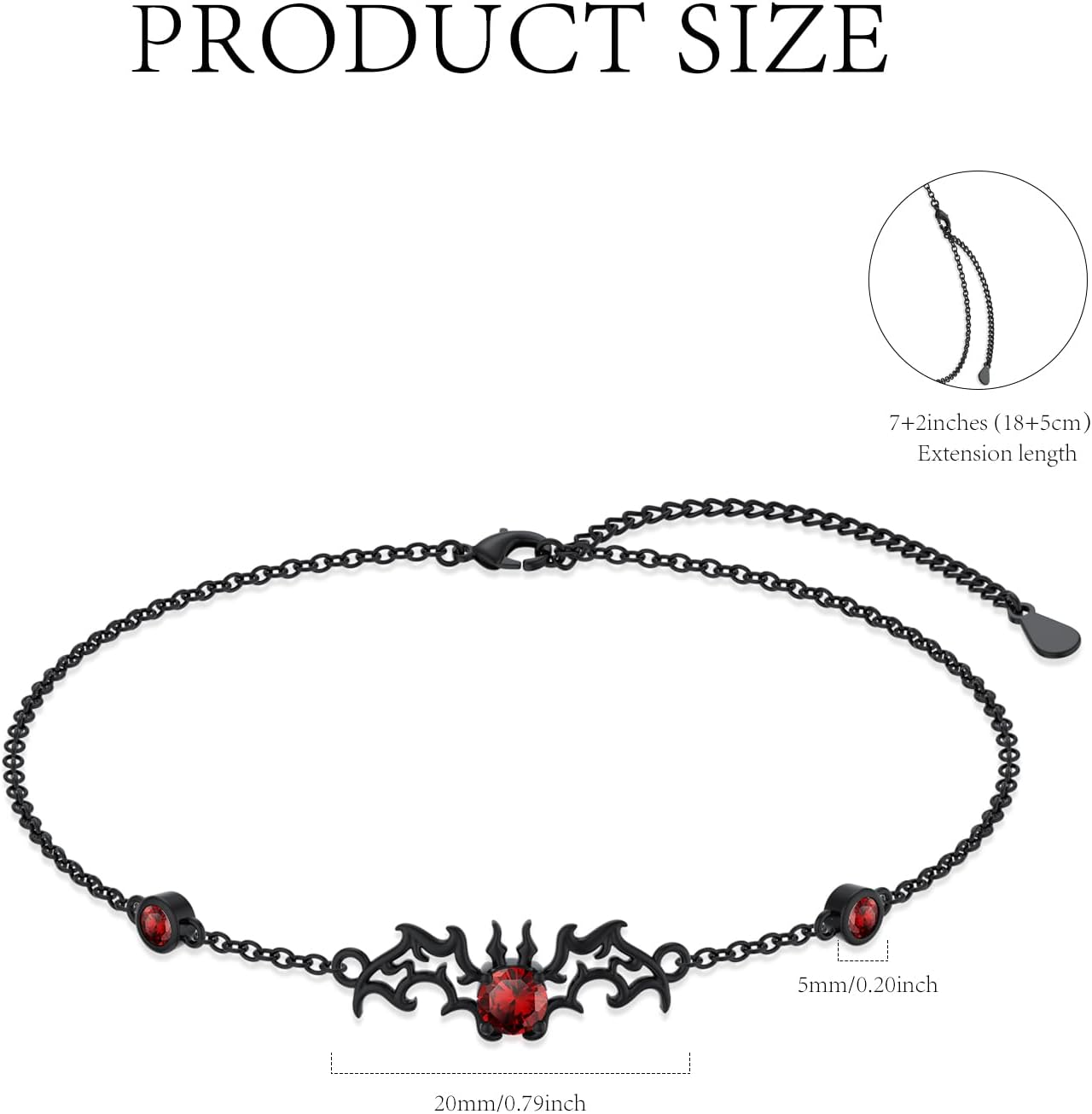 Goth Bat Bracelet 925 Sterling Silver Black Bat Bracelet Halloween Adjustable Bracelet Gothic Bat Jewelry for Women - Image 3