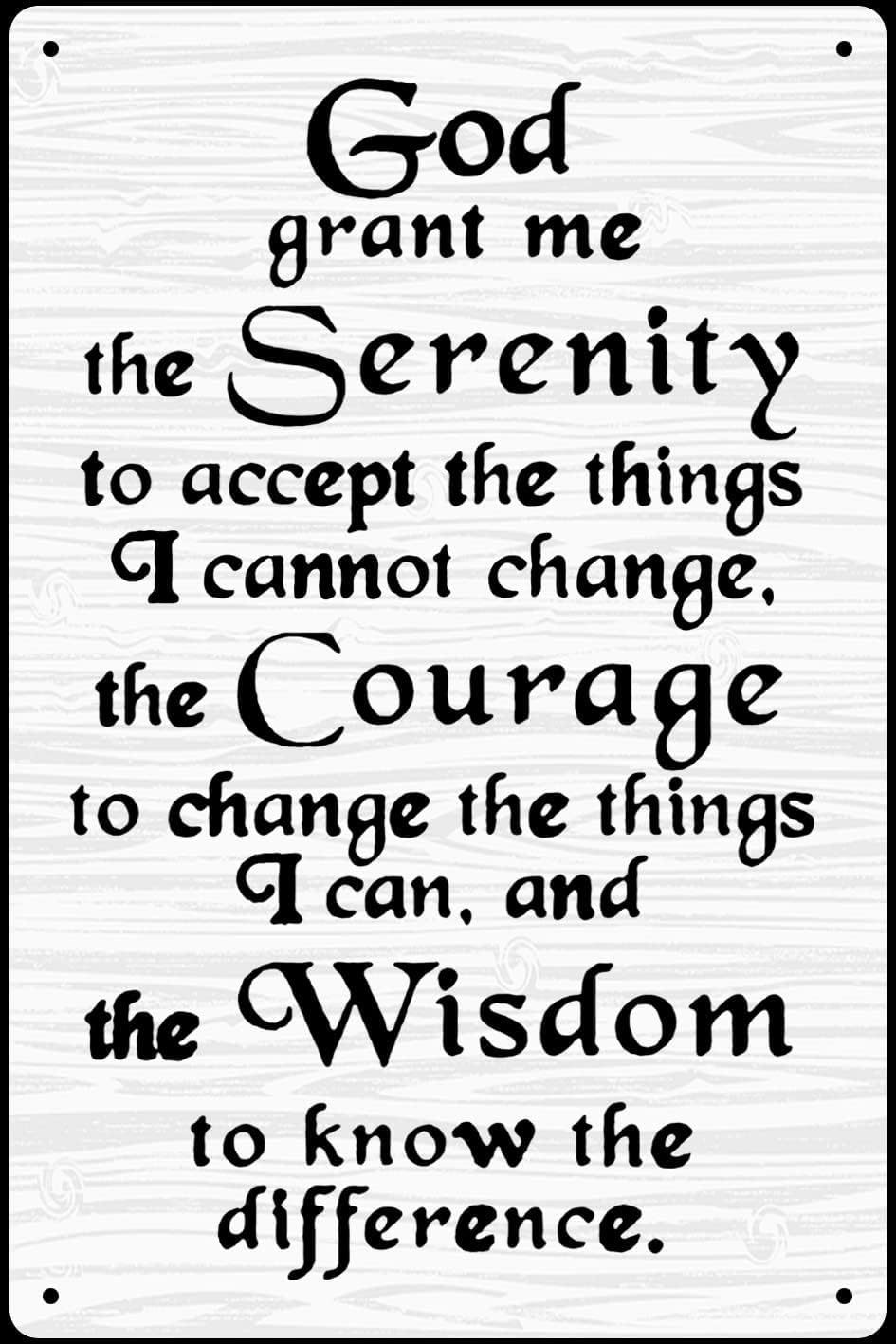 God Grant Me The Serenity Tin Sign Vintage Metal Signs Christian Wall Art Serenity Prayer Sign Tin Sign Gift For Women Men 8x12 Inch