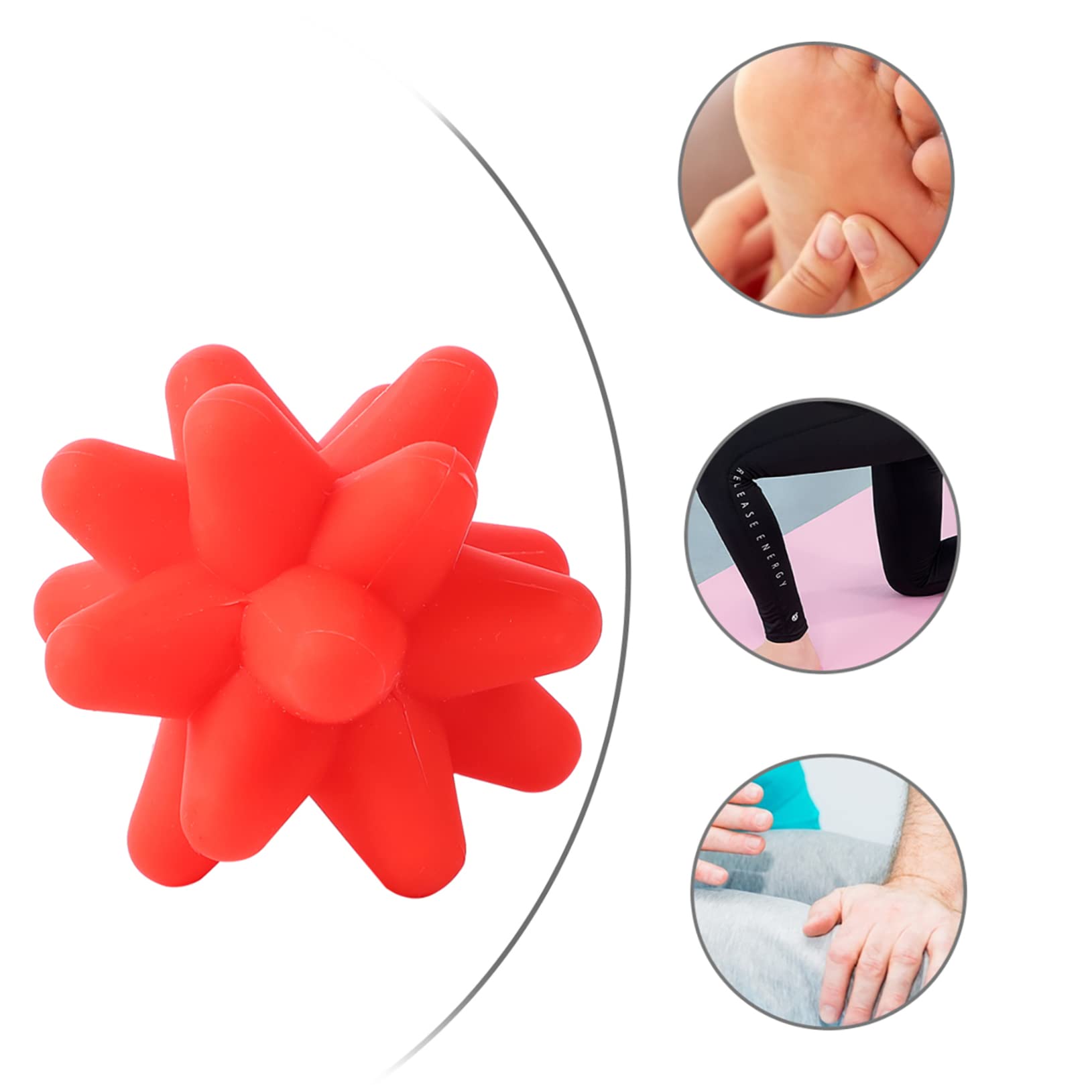 FRCOLOR 3 bolas de fitness de estrella, bola de puntos gatillo, masajeador de manos, masajeador de pies, entrenamiento infantil, bola de reacción, pelota de fitness muscular, bola de pilates, máquina