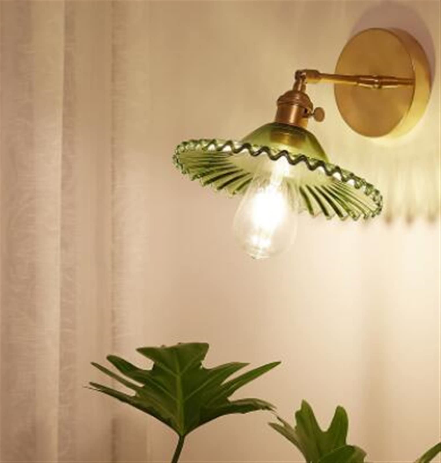 VDOQTLJT Glass Wall Lamp Modern Transparent Sconce Lighting - Copper Light Clear Lampshade LED Chandelier(D)