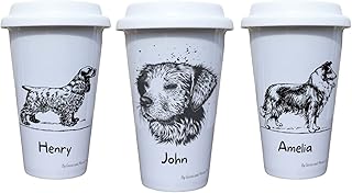 Labrador, Collie, Cocker spaniel Travel Mug Personalised - Gift for Dog Owners & Lover - Personalised Dog Thermal Ceramic Insulated Travel Mug (Cocker Spaniel)
