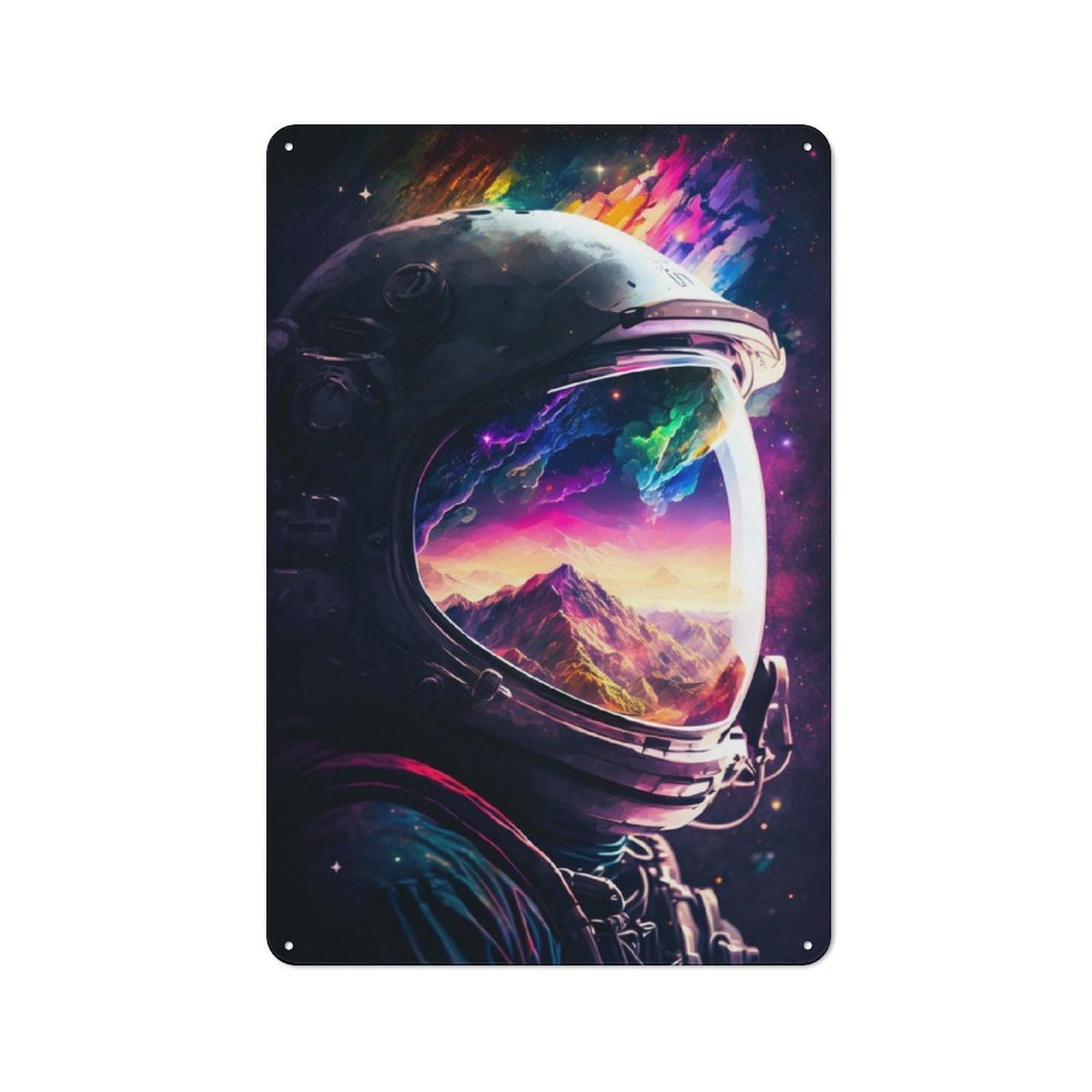 Junmoney Astronaut Reflections 1 Old Style Metal Sign 30X20cm, Bar Wall Plaque For Diner, Restaurant, Shed Or Kitchen