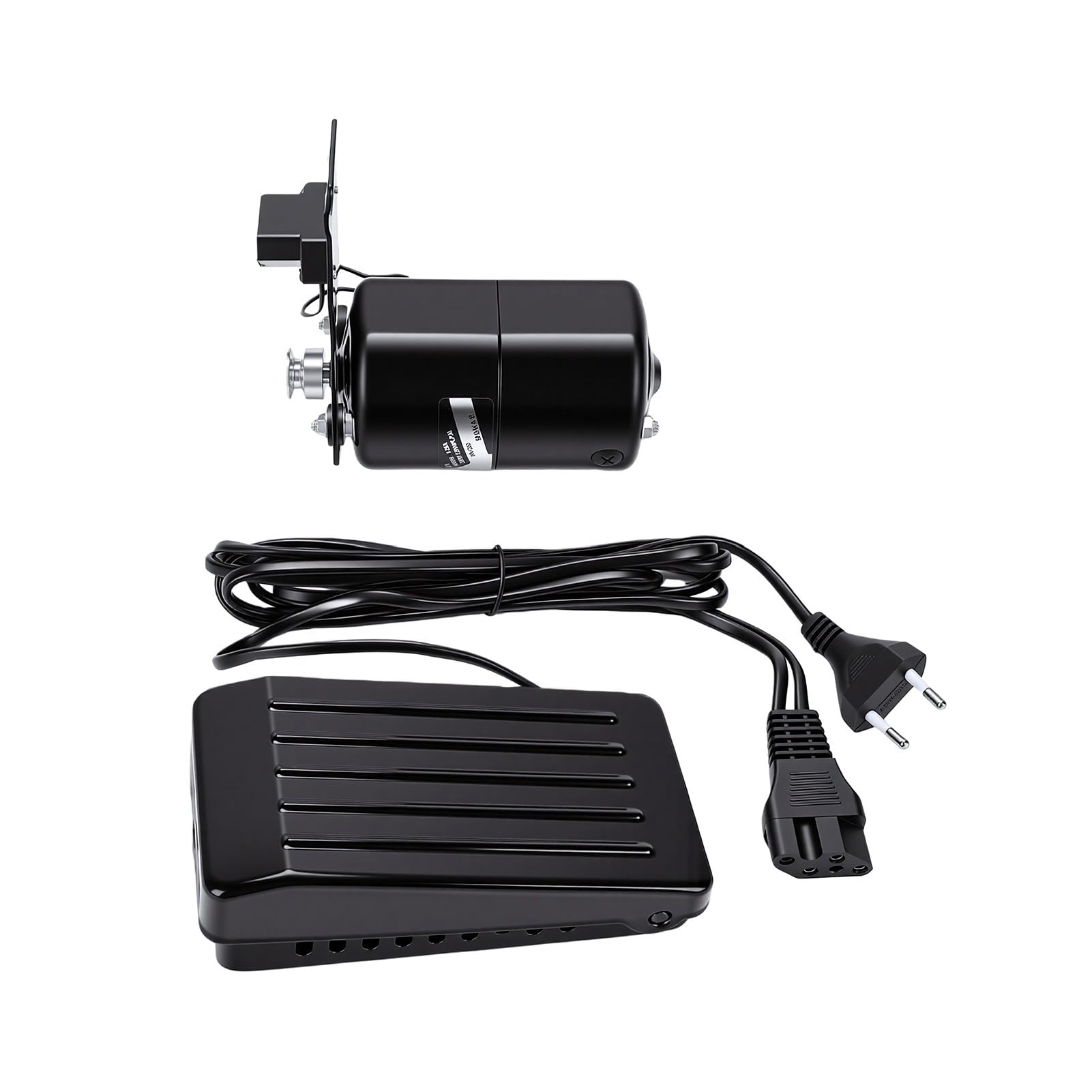 Asixxsix Motor para Máquina de Coser, Kit de Motor Eléctrico con Pedal, 250 W 12000 RPM, Correa, Soporte, Tornillos y Escobilla de Carbón, for Máquinas de Coser Domésticas Antiguas