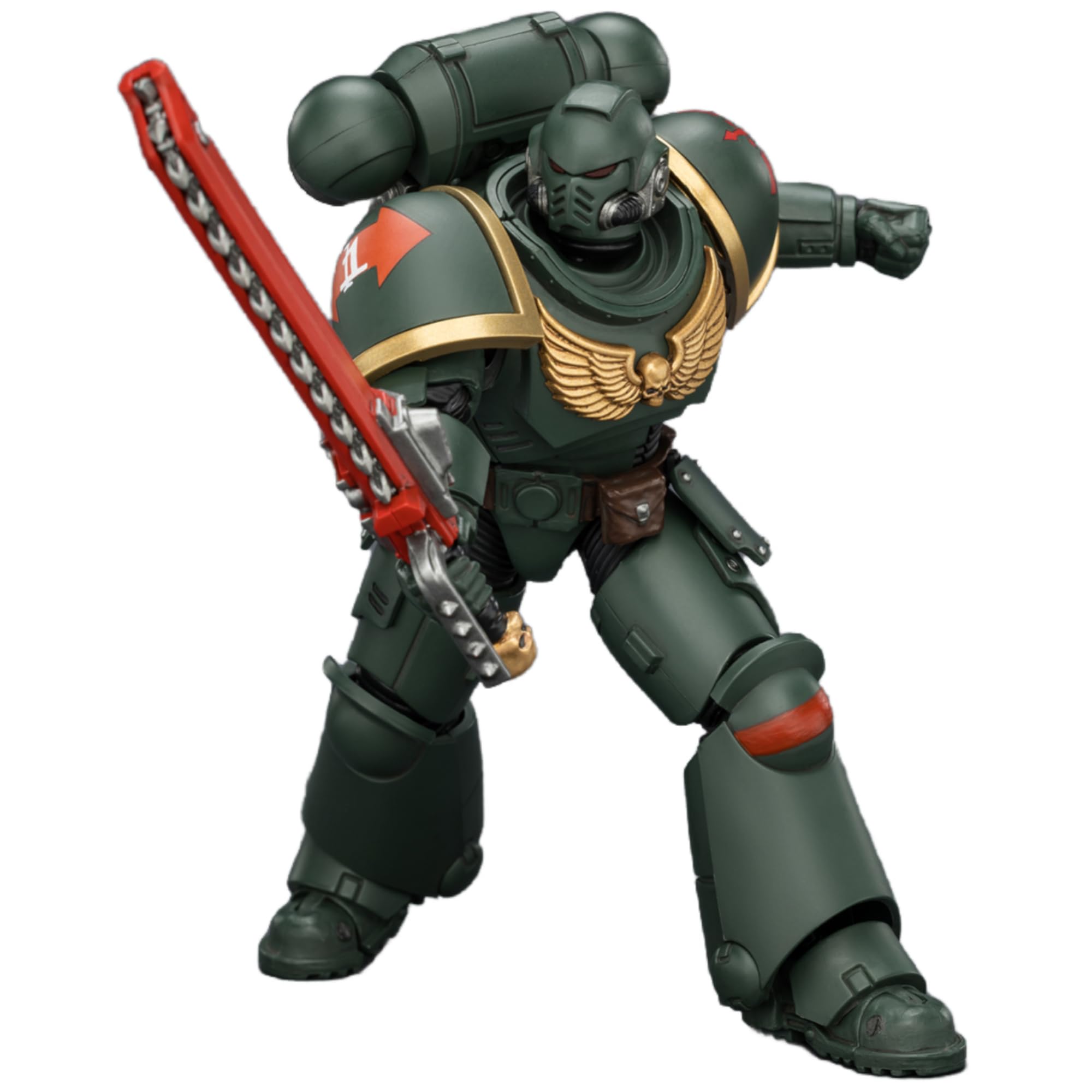 JOYTOY Warhammer 40k Dark Angels figurka 1/18 Dark Angels, wstawiennik z karabinem śrubowym, pistoletem śrubowym i mieczem łańcuchowym, prezenty kolekcjonerskie, zabawki dla dzieci w wieku 15+ i