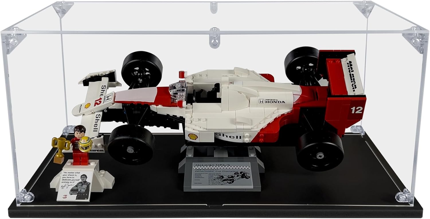 Acrylic Display Case Compatible for McLaren MP4/4 & Ayrton Senna #10330, Dustproof Display Case (Case Only)