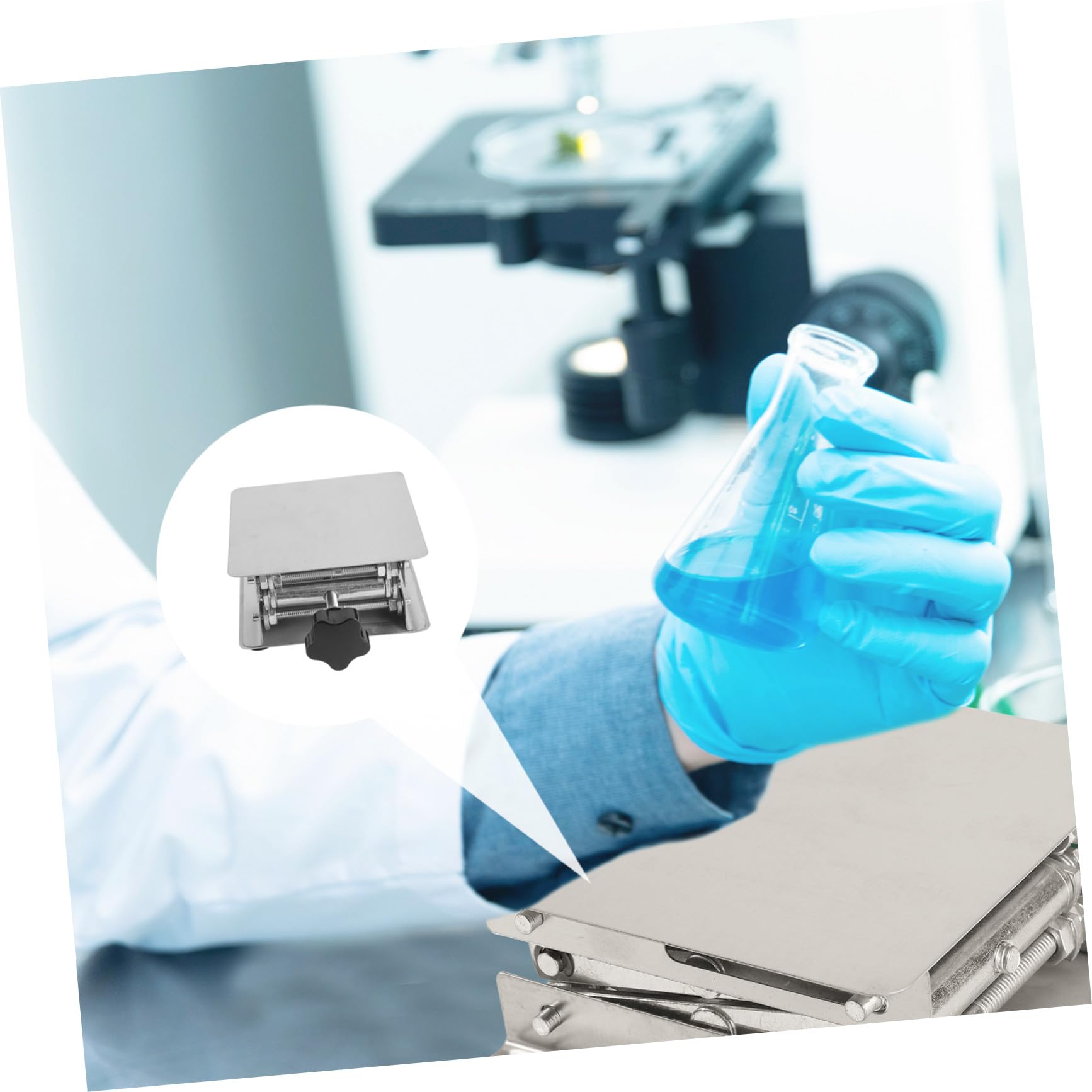 Mikikit Piattaforma Elevatrice in Acciaio Inox Per Banco Da Lavoro Supporto Forbice Per Laboratorio Resistente e Antiolio