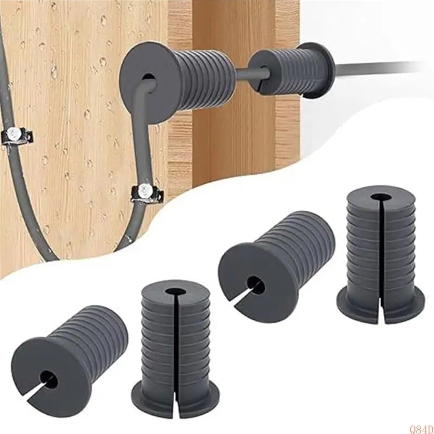 Cable Grommet 12Pcs Furniture Wall Hole Bushing Cable Grommet Management Wire Organizers(Gray)