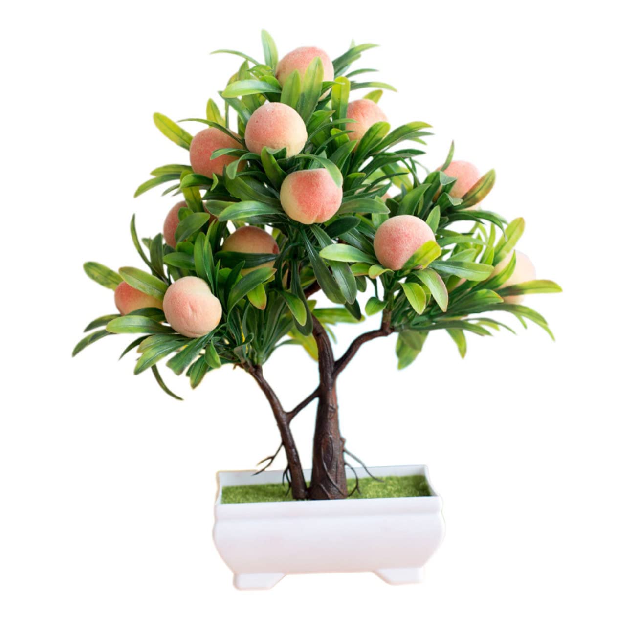 Amazon｜LIFKICH 人工盆栽桃の木 模造盆栽 高耐久フェイクプラント