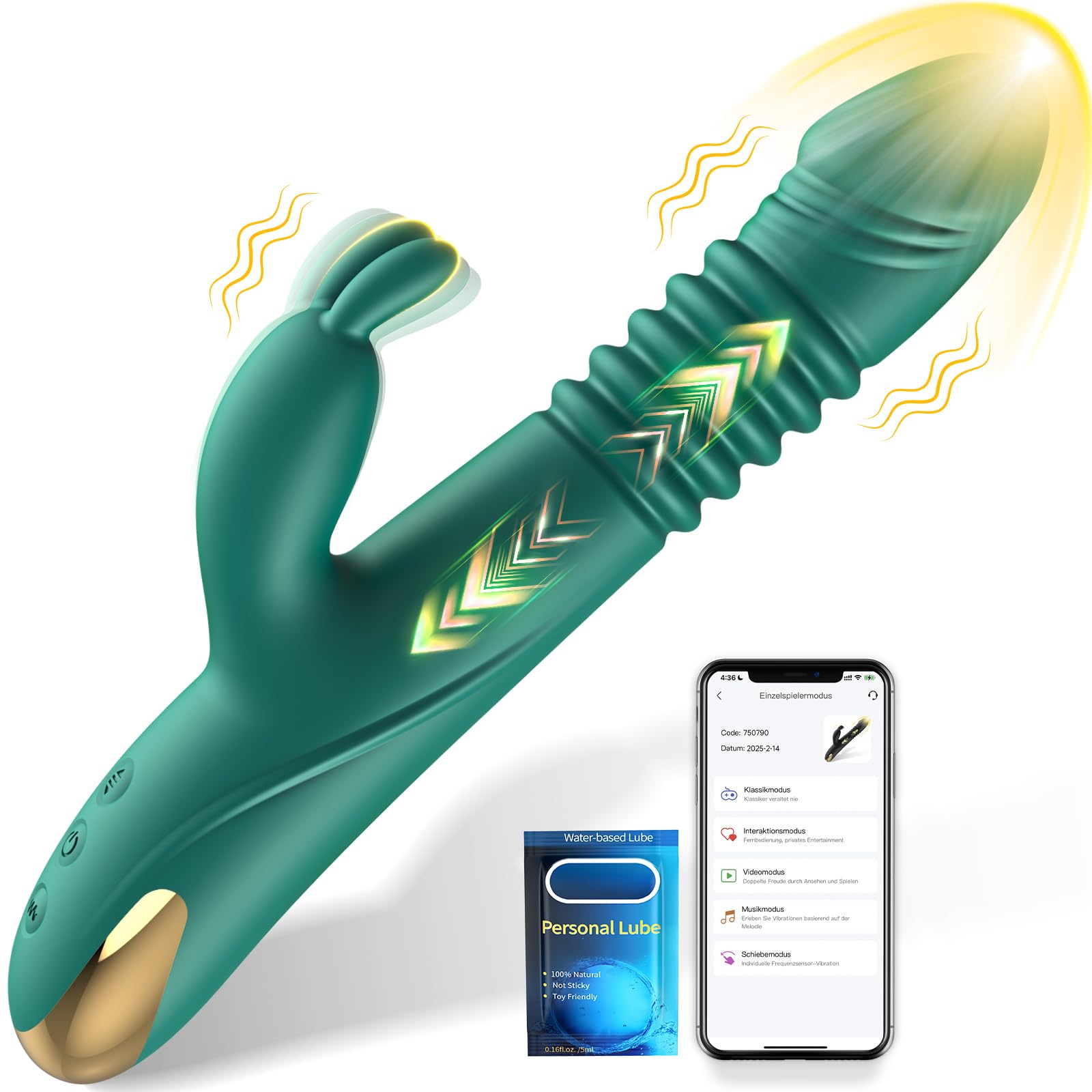 Vibratorensets für Frauen Klitoris Dildo Vibtator mit Stoßfunktion App, Vibration für Frauen Leise Sex Spielzeug für die Frau Solo, Stoss G Punkt Rabbit Vibratoren Sex Toys für Damen