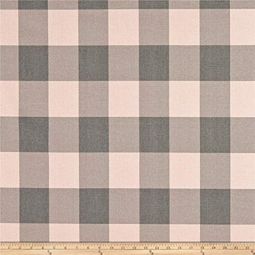 Premier Prints Buffalo Check Cotton Duck Blush Grey, Fabric by the Yard