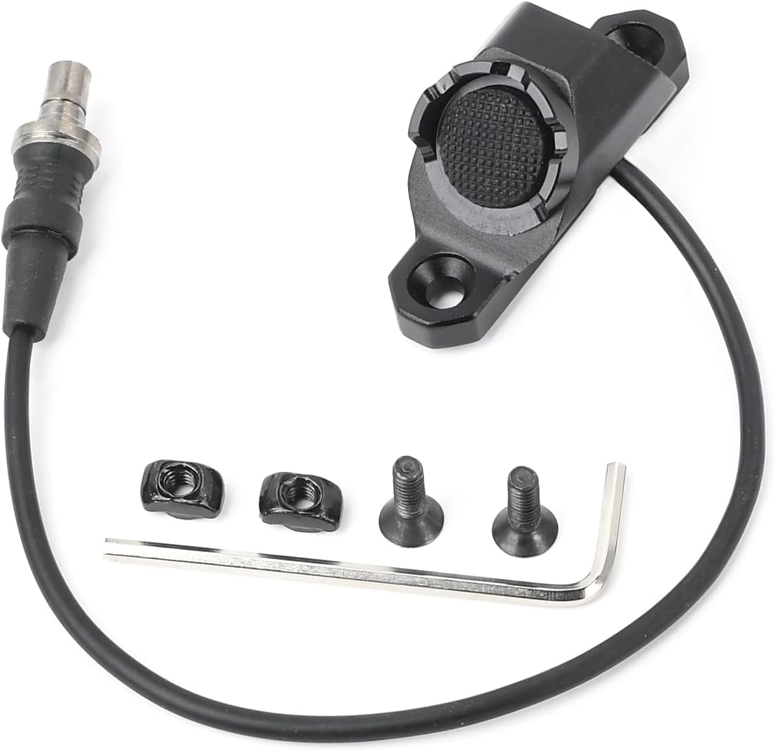 Remote Pressure Switch, Tactical Flashlight Weapon Light Switch with 3.5mm Plug for DBAL NGAL PEQ Laser with 3.5mm Interface, Aluminium Alloy Switch Fit for Mlok/Keymod Rail