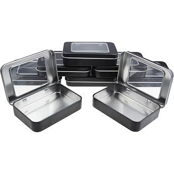 Goodma Rectangular Metal Folding Storage Boxes - Black Pack of 8