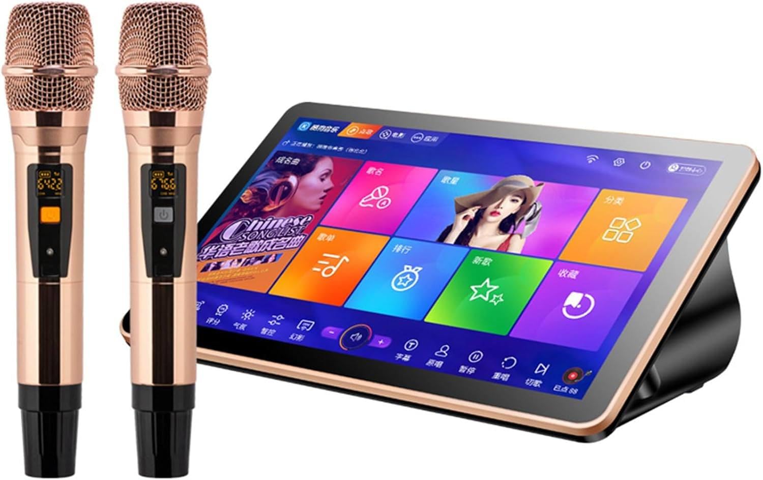 Bezprzewodowy Zestaw Karaoke Z 18,5-Calowym Ekranem Dotykowym, Wbudowanym Profesjonalnym Wzmacniaczem Cyfrowym Dsp Z Mikrofonem Z Pogłosem Dsp I Podwójnym Systemem Android. Black-2TB