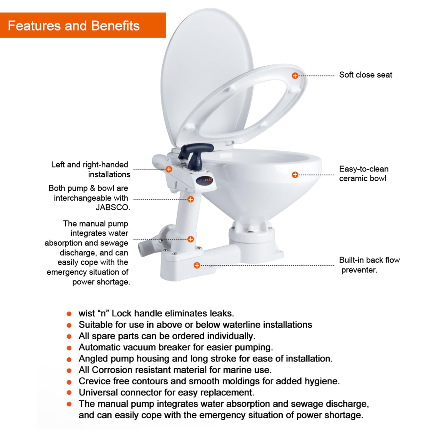 Seaflo LIGHTEU®, Groupe de Toilettes Marines