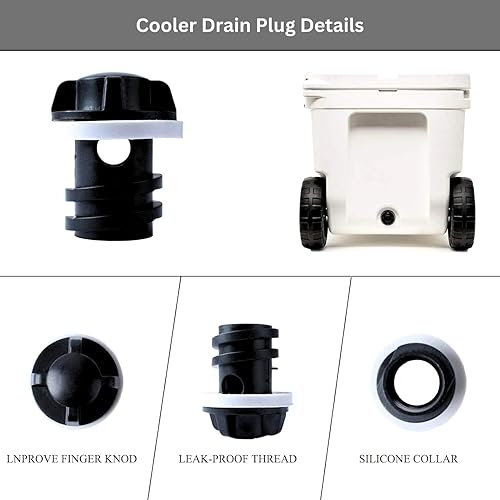 Miniatura 5 de Yeti - Tapones de drenaje compatibles - Paquete de 2 accesorios a prueba de fugas para refrigeradores Roadie, Tundra, Tank y RTIC