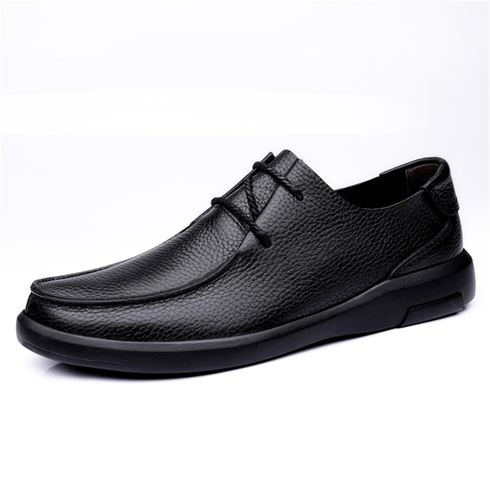 Zapatos de vestir para hombre, mocasines de piel auténtica, cómodos, informales, de negocios, zapatos planos, Black, 40 2/3 EU