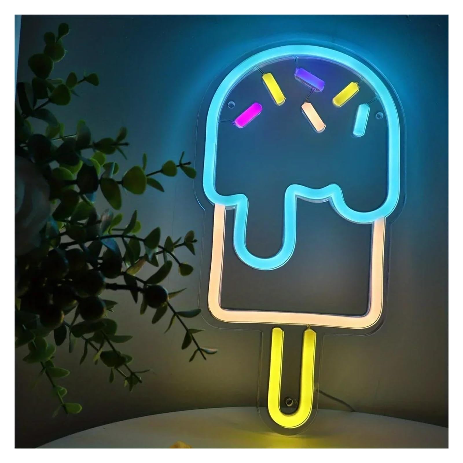 Lámpara de señal Lámpara LED con letrero de helado para neón luz para fiesta niñas decoración tienda arte colgante para letreros