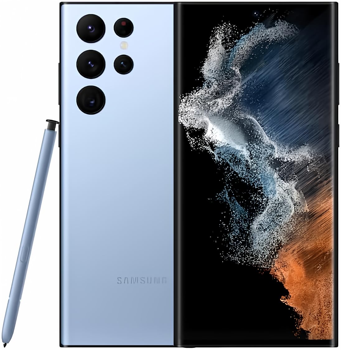 SAMSUNG Galaxy S22 Ultra 5G, US Version, 256GB, Sky Blue - Unlocked (Renewed)